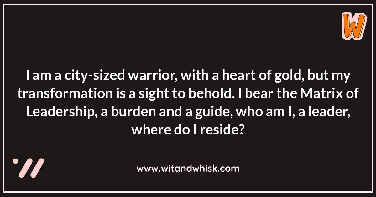 Who Am I: Transformers Riddles of Identity Who Am I: Transformers Riddles of Identity