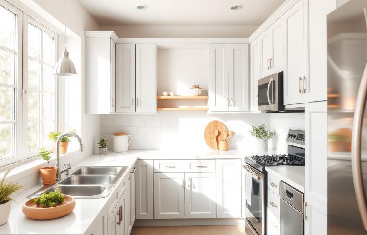 Achieve a Bright Kitchen: Decorating with Light Gray Light gray kitchen decor ideas. Bright & airy kitchen design. Achieve a bright kitchen with light gray cabinets, walls, and accents.