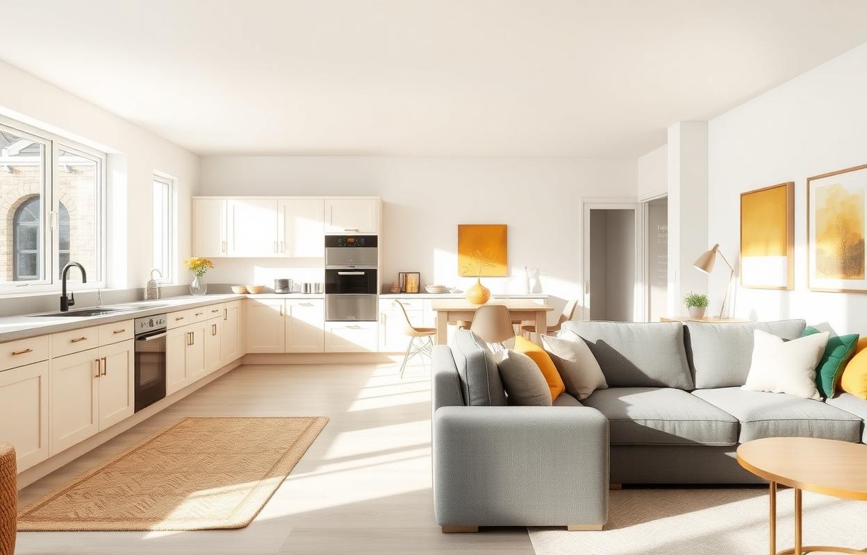 Best Color Schemes for Open Kitchen and Living Room Open concept living space color schemes: Inspiring kitchen & living room color palettes. Find the best colors to connect your spaces!