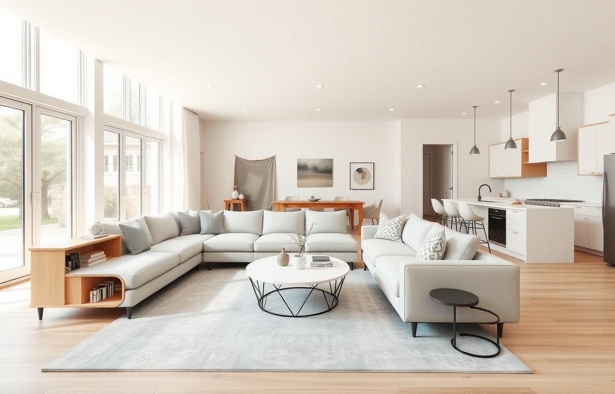 Best Furniture for Open Floor Plans: Space and Style! Open floor plan furniture ideas. Best furniture for maximizing space and style in open concept living. Modern & functional design tips.