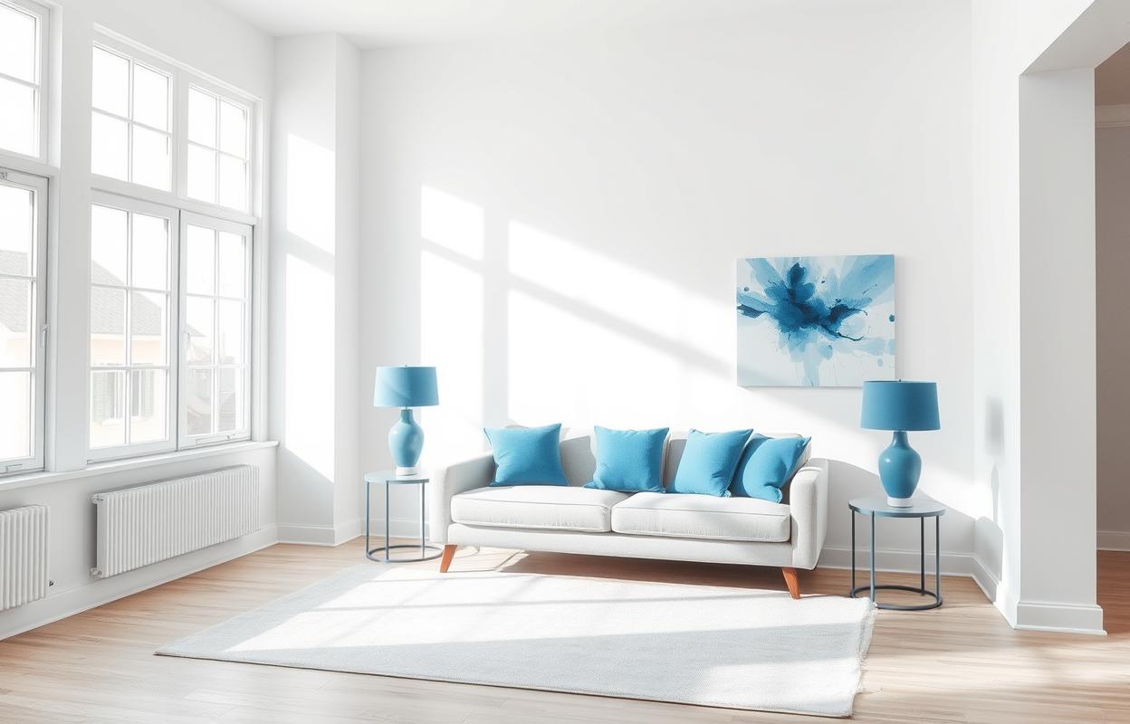Best White Paint Colors: Adding Subtle Blue Tones Best white paint colors with subtle blue tones. Explore calming, cool white paint shades for a serene & modern interior design. White Living Room Ideas.