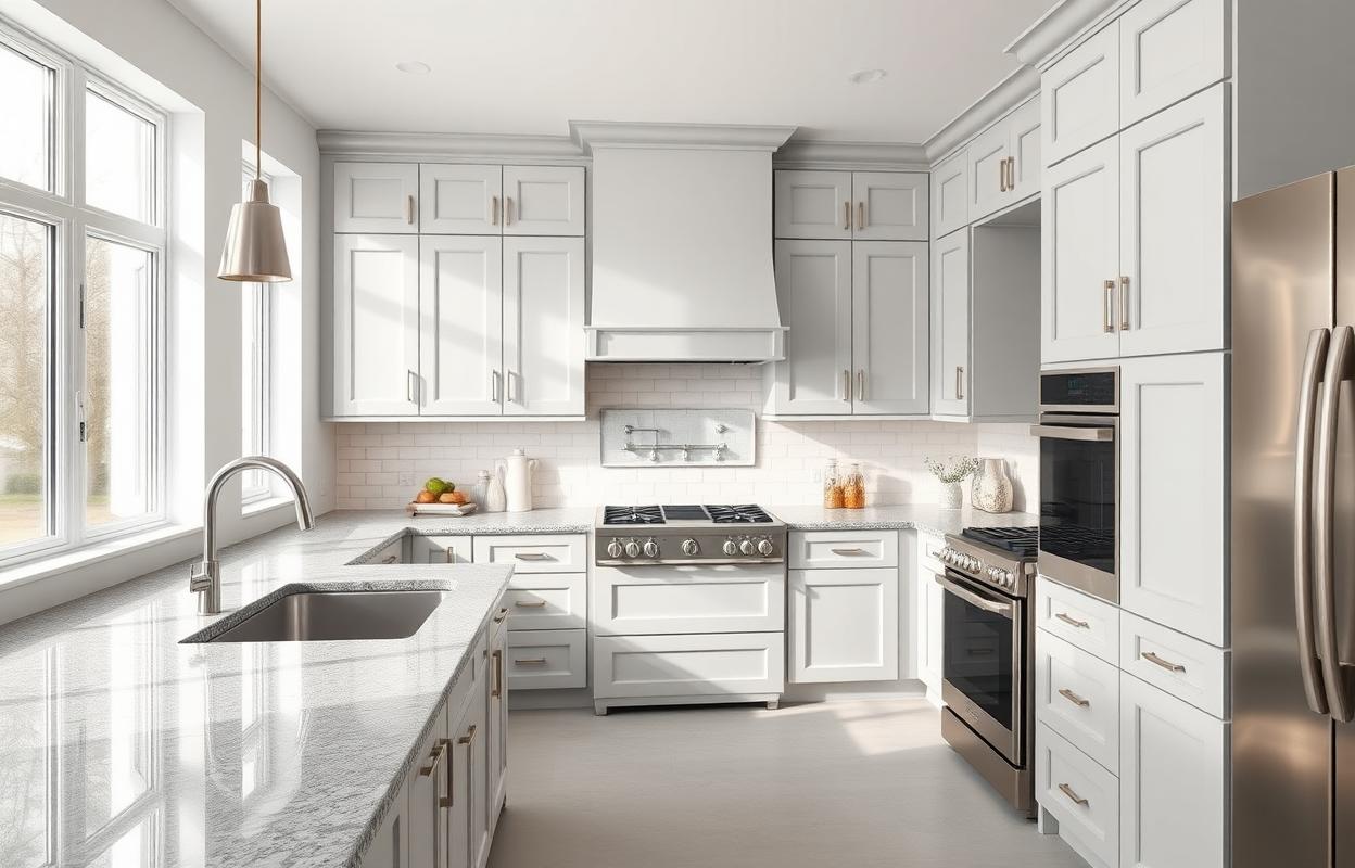 Chic Gray Kitchen Designs: Modern & Elegant Chic gray kitchen design. Modern elegance with gray cabinets, countertops, & stylish accents. Inspiring gray kitchen ideas.