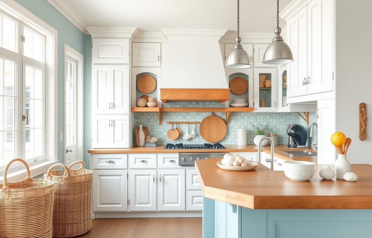 Coastal Kitchen Bar Ideas: Bring the Beach Home Coastal Kitchen Bar Ideas: Beach-themed home bar design with light wood, blue accents, and nautical decor for a relaxing vibe.