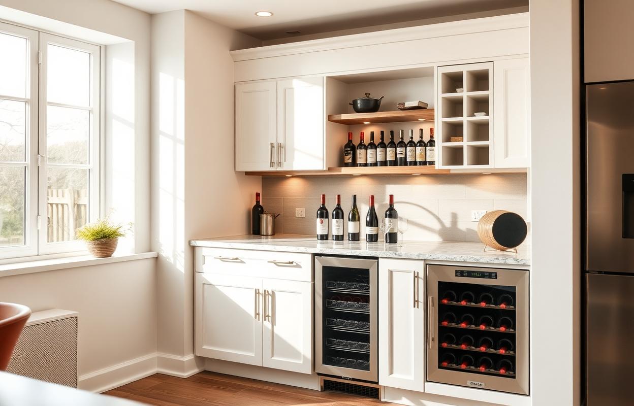 Cool Kitchen Bar Designs with Wine Storage Cool kitchen bar design with wine storage. Stylish home bar ideas for entertaining. Modern kitchen bar with wine racks.