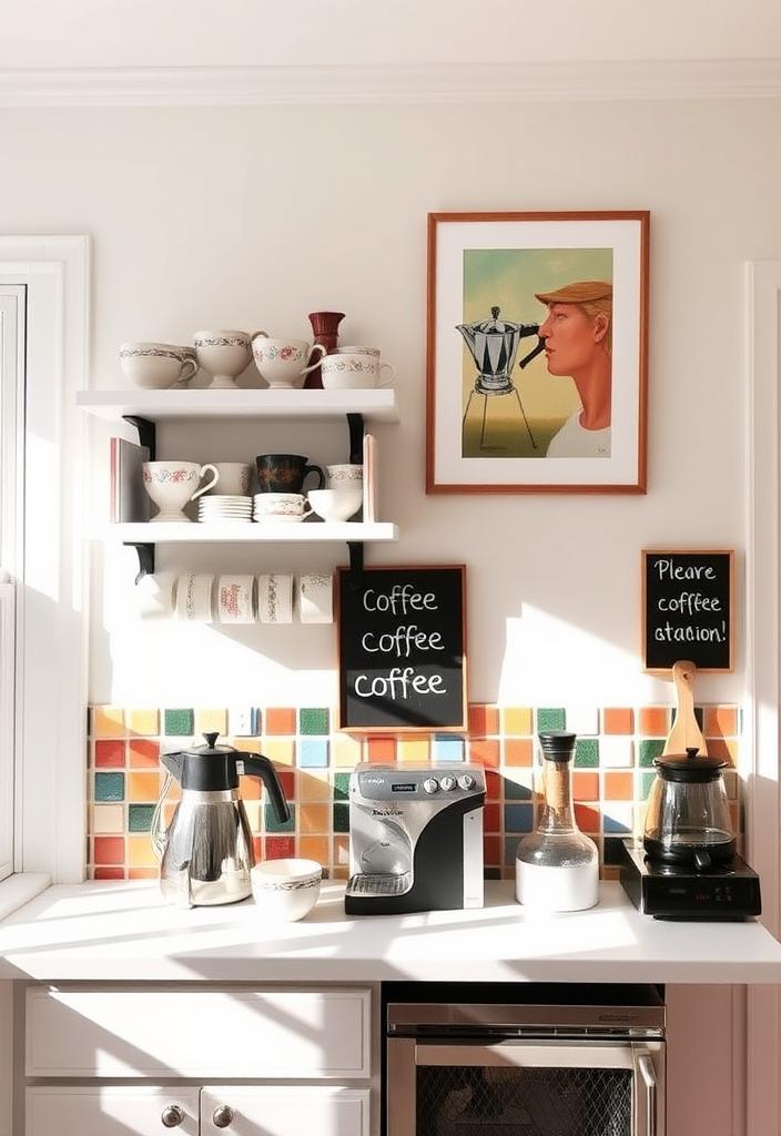 Creative Home Coffee Station Ideas Creative home coffee station ideas. Stylish coffee bar setup for easy morning brews. Organize your coffee essentials with these inspo pics!