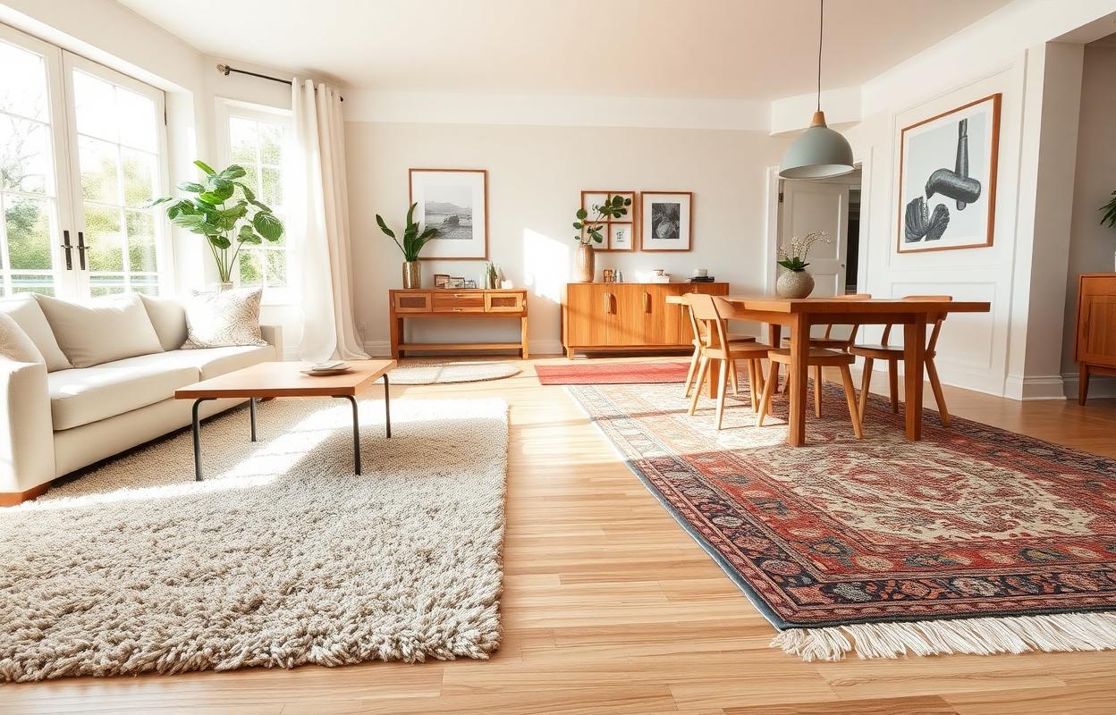 Define Open Spaces: Decorating with Area Rugs Define spaces with area rugs! Decorative rugs visually separate living areas, adding warmth and style to open-concept homes.