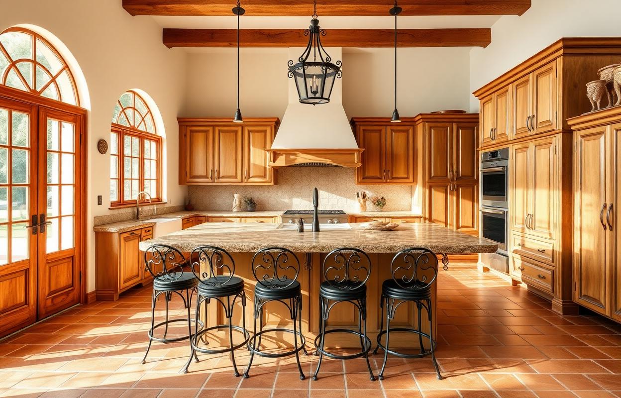 Extra Large Kitchen Island Ideas: Hacienda Style Hacienda style kitchen island, extra large design. Rustic wood, ample storage, and farmhouse charm. Ideas for spacious kitchens.