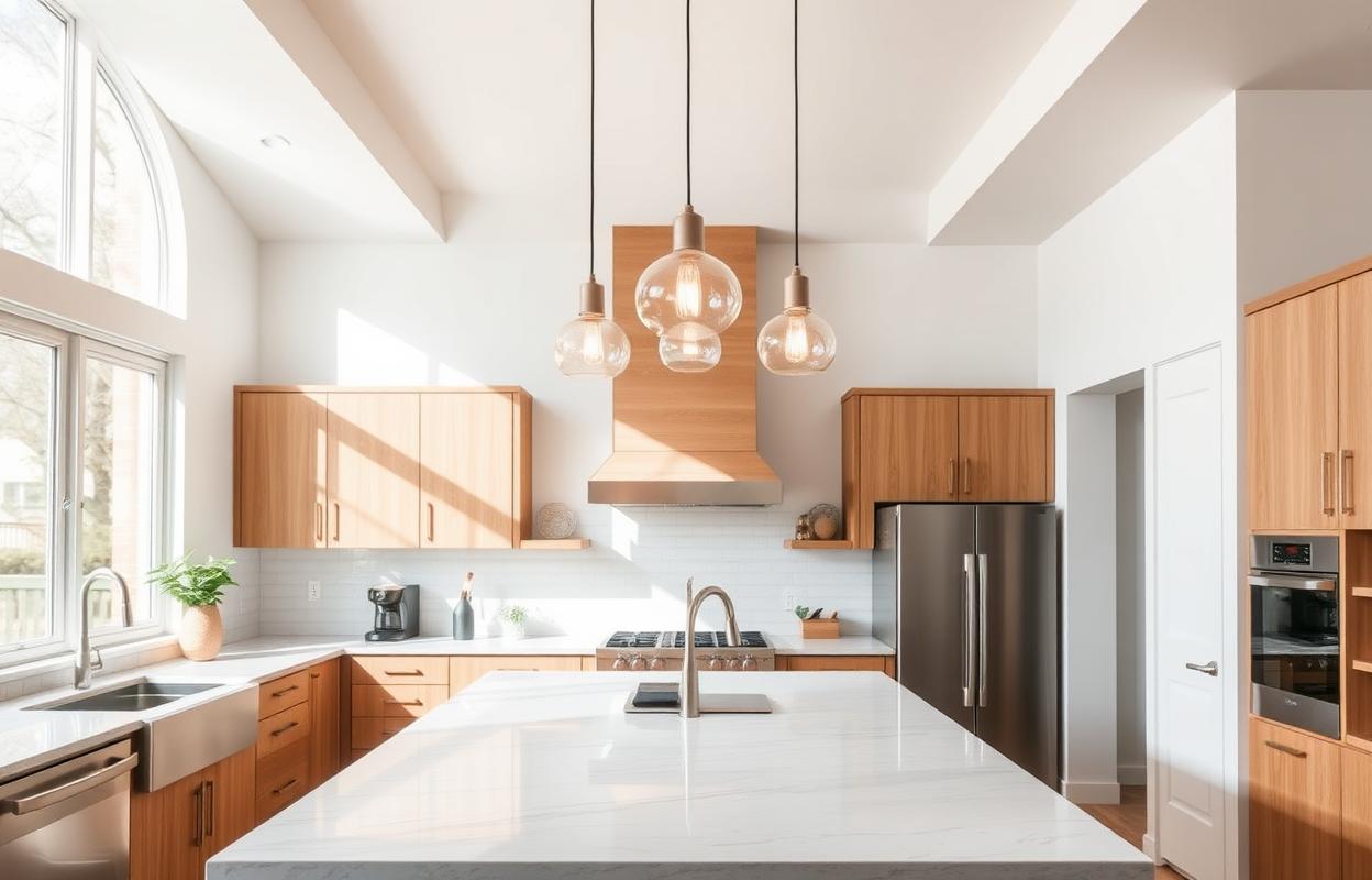 Kitchen Island Lighting Ideas: Statement Fixtures Kitchen island lighting ideas: Statement pendant lights and fixtures adding style and function to a modern kitchen design.
