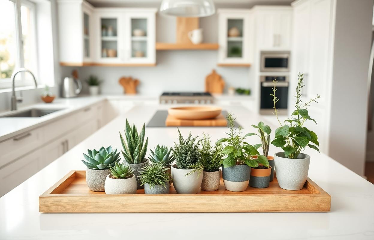 Kitchen Island Plants: Adding Greenery & Life Kitchen island plants: Greenery and life in a bright kitchen. Stylish indoor plants add natural beauty and freshness to the heart of the home.