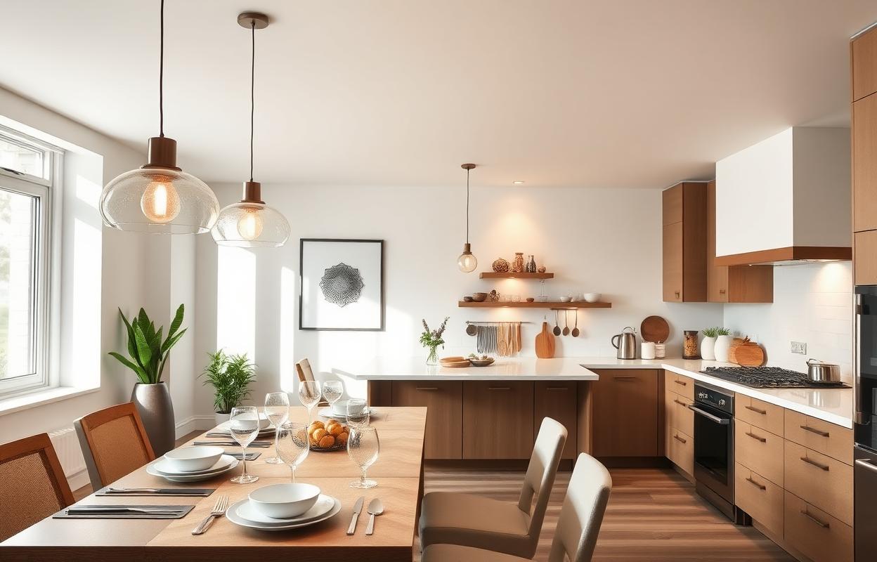 Kitchen Lighting Ideas: Define Your Dining Space Kitchen lighting ideas for dining: Modern pendant lights illuminating a stylish dining space. Define your kitchen with layered lighting.