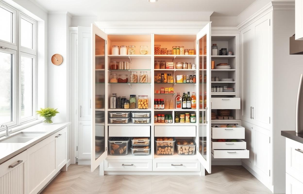 Maximize Kitchen Storage: Double Pantry Cabinet Ideas Double pantry cabinet idea: Maximize kitchen storage with two pantries. Organized shelving & efficient kitchen design.