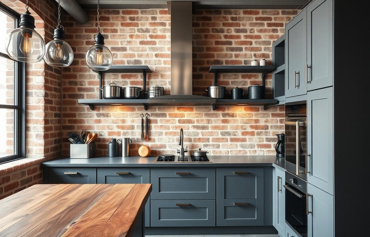 Modern Industrial Kitchen Designs: Grey Cabinets & Metal Decor Modern industrial kitchen design: Grey cabinets, metal accents, and sleek, minimalist decor. Contemporary kitchen inspiration.