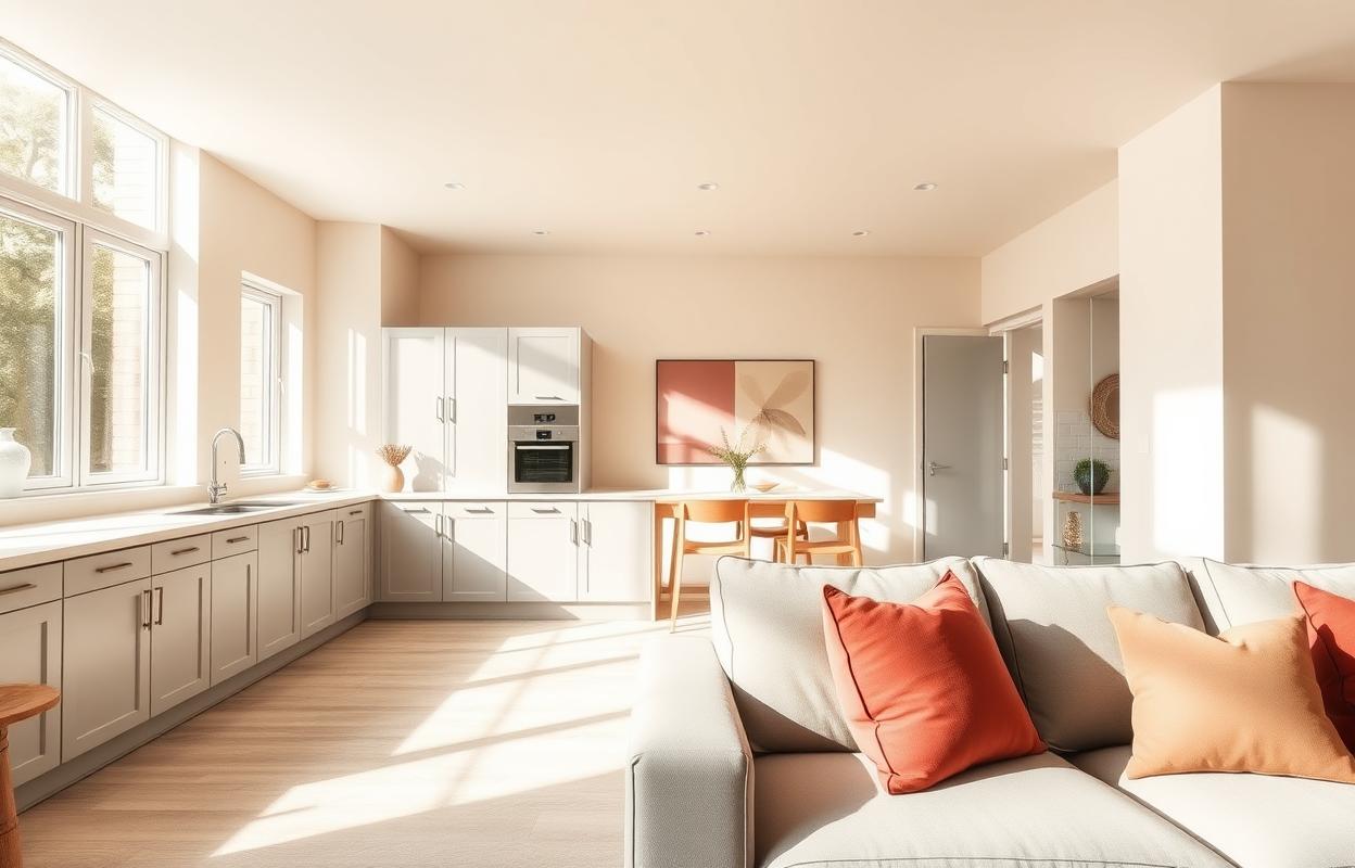 Open Kitchen Living Room Color Ideas: Create Harmony Open kitchen living room color scheme idea: Harmonious blend of kitchen & living space colors for a unified, stylish design.