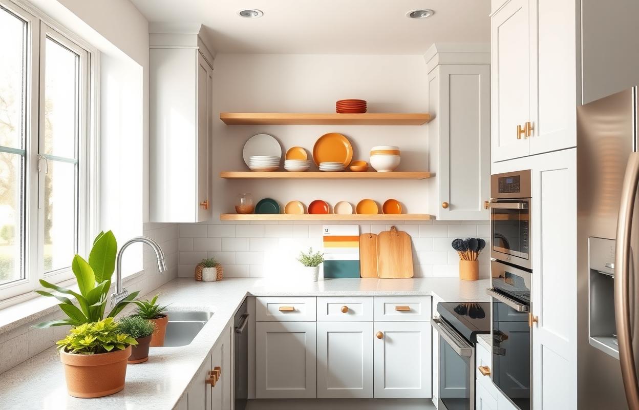 Stylish Grey Kitchen Design Ideas with Color Accents Stylish grey kitchen design with color accents. Modern grey cabinets, countertops & colorful decor ideas for a beautiful kitchen.