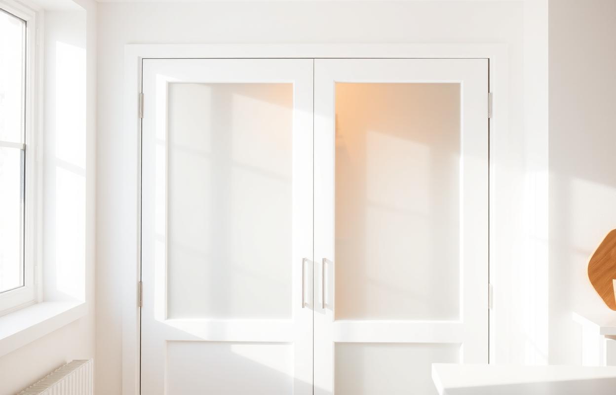 Stylish Pantry Doors: Why Choose Frosted Glass Cabinets? Stylish pantry doors featuring frosted glass. Enhance your kitchen with modern glass cabinets. Privacy & elegance!
