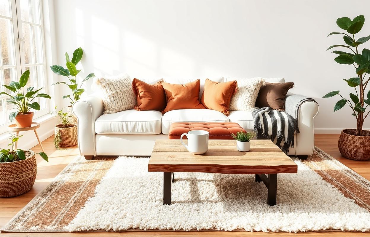 White Brown Living Room Ideas: Cozy Home Decor White and brown living room decor ideas. Cozy, neutral living room design with warm, inviting home decor. Modern living space inspiration.